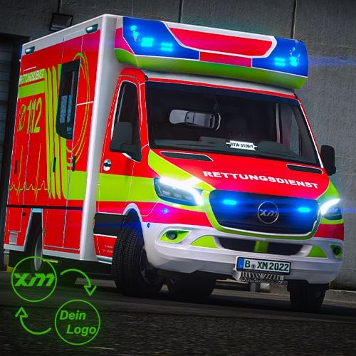 Typ Sprinter 516 Fahrtec RTW 2021 V2.0.0 Addon [ELS] [2D-Logo] [BEGEHBAR]©